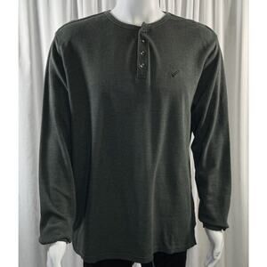 William Rast Long Sleeves Henley Shirt, Green, Sz: XL, 77-41
